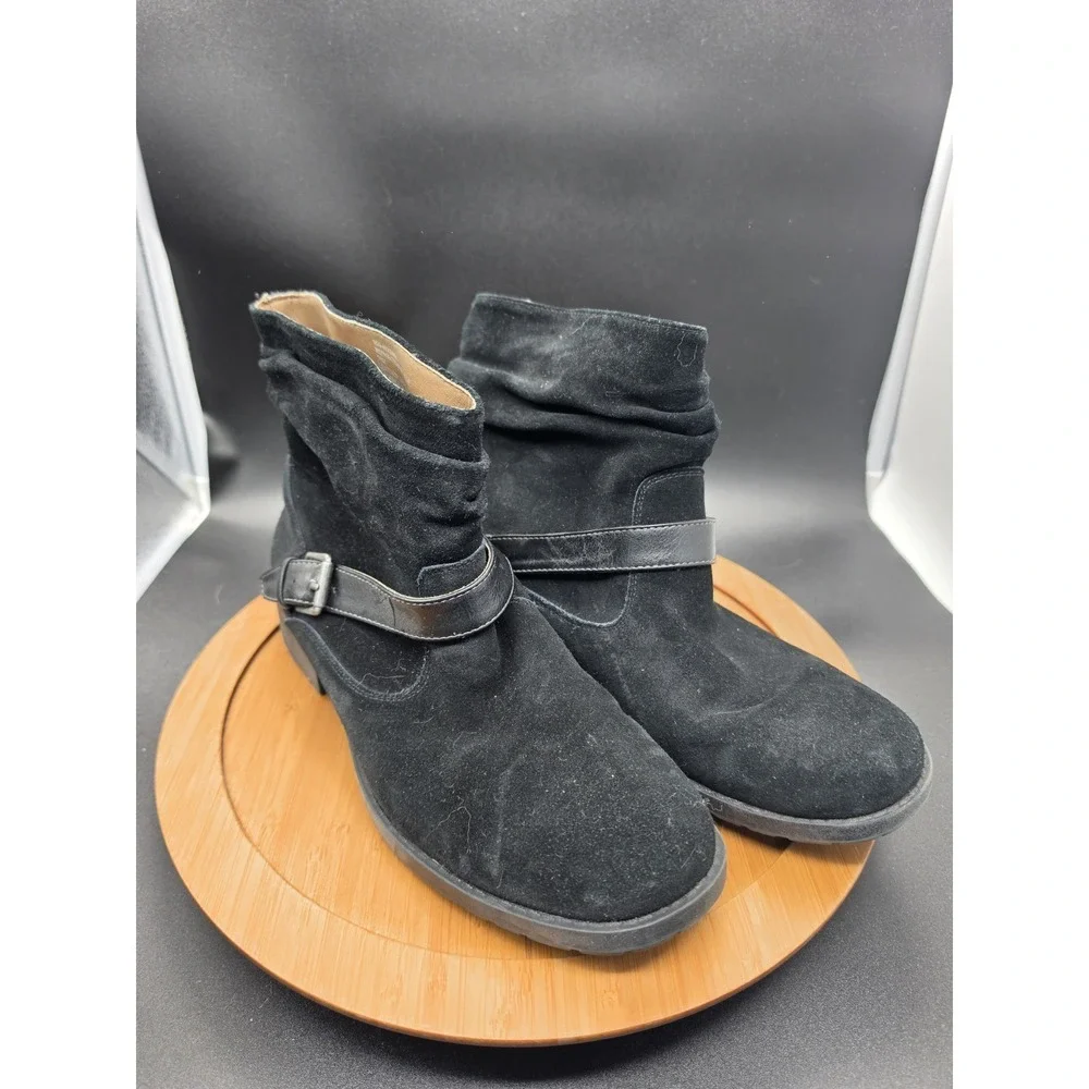 White Mountain Nashville Boots Booties Black Leather‎ Suede Size 10M